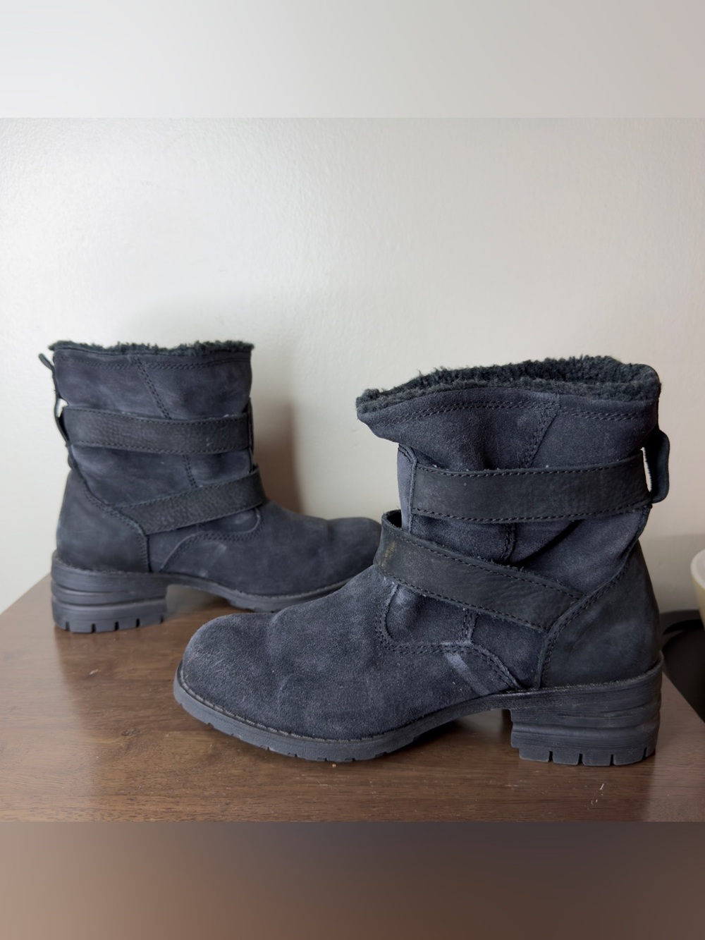 Caterpillar Jory Black Suede Moto Boots Sz 8 Womens - Picture 2 of 6